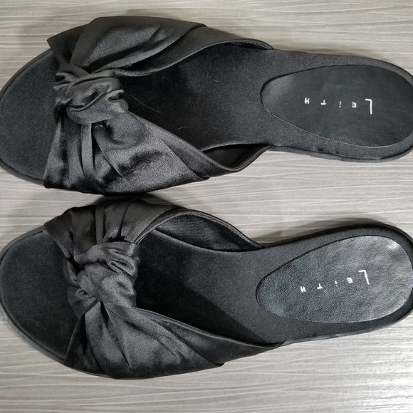 Leith Nevie Knotted Slide Sandal, Black Textile - Picture 8 of 11